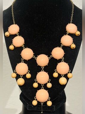 Vintage Peach Bubble Statement Necklace